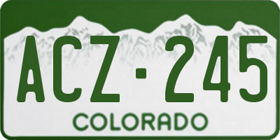 CO license plate ACZ245