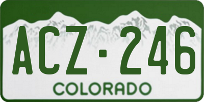 CO license plate ACZ246