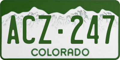 CO license plate ACZ247