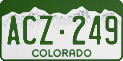 CO license plate ACZ249