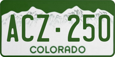 CO license plate ACZ250