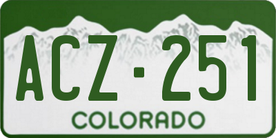 CO license plate ACZ251