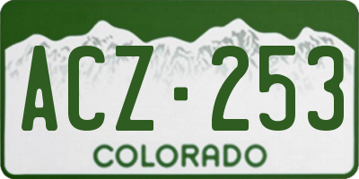 CO license plate ACZ253