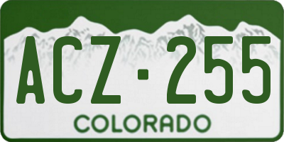 CO license plate ACZ255