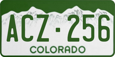CO license plate ACZ256