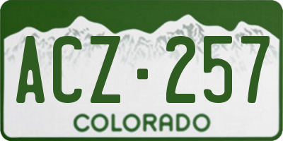 CO license plate ACZ257