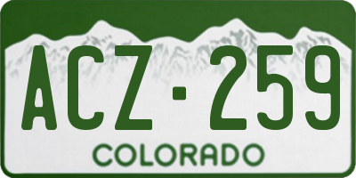 CO license plate ACZ259