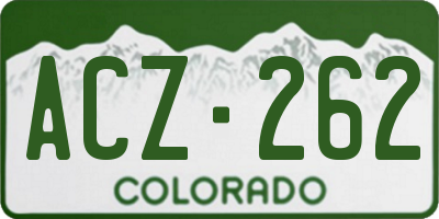 CO license plate ACZ262