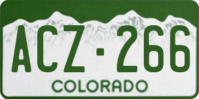 CO license plate ACZ266