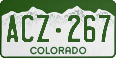 CO license plate ACZ267