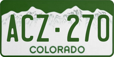 CO license plate ACZ270
