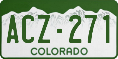 CO license plate ACZ271