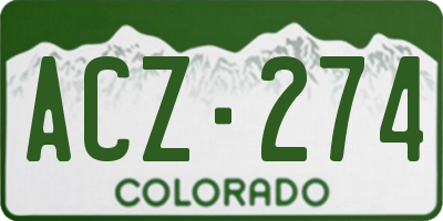CO license plate ACZ274