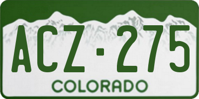 CO license plate ACZ275
