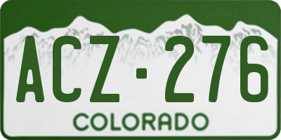CO license plate ACZ276