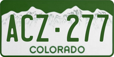CO license plate ACZ277