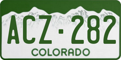 CO license plate ACZ282