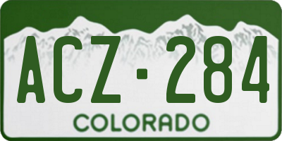 CO license plate ACZ284