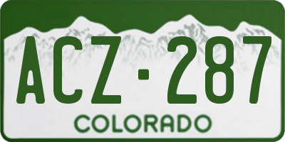 CO license plate ACZ287