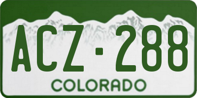 CO license plate ACZ288