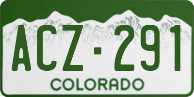 CO license plate ACZ291