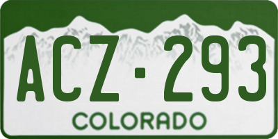 CO license plate ACZ293
