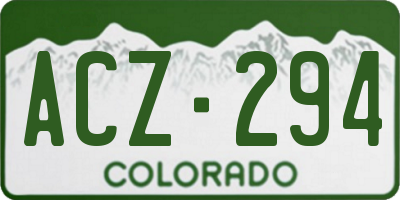 CO license plate ACZ294