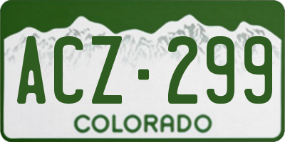 CO license plate ACZ299