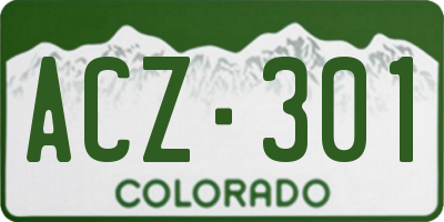 CO license plate ACZ301