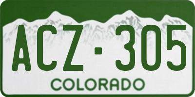 CO license plate ACZ305
