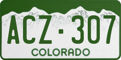 CO license plate ACZ307