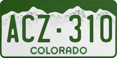 CO license plate ACZ310