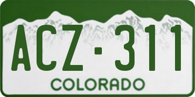 CO license plate ACZ311