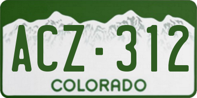 CO license plate ACZ312