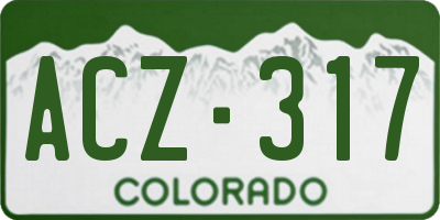 CO license plate ACZ317