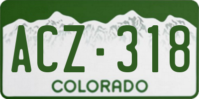 CO license plate ACZ318