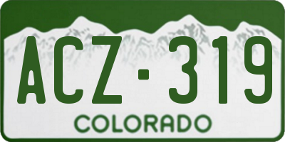 CO license plate ACZ319