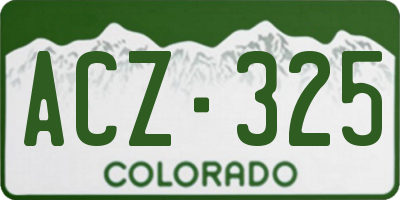 CO license plate ACZ325