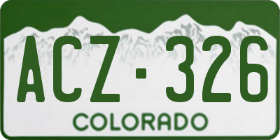 CO license plate ACZ326