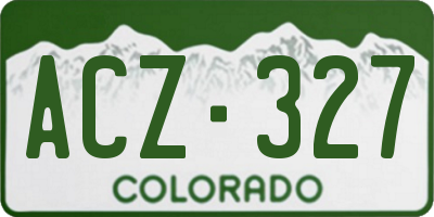 CO license plate ACZ327