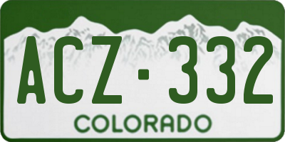 CO license plate ACZ332