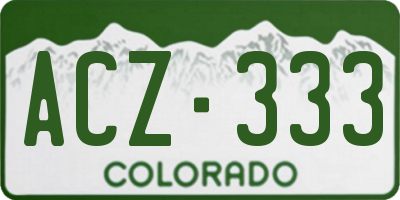 CO license plate ACZ333