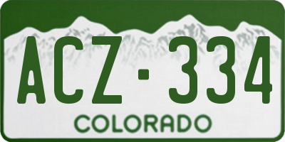 CO license plate ACZ334
