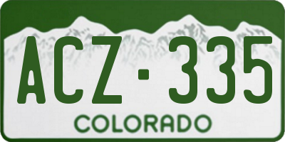 CO license plate ACZ335
