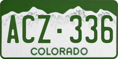 CO license plate ACZ336