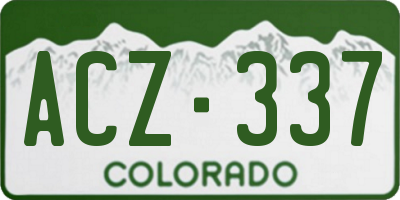 CO license plate ACZ337