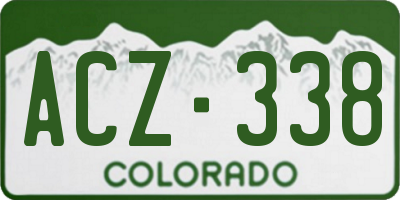CO license plate ACZ338
