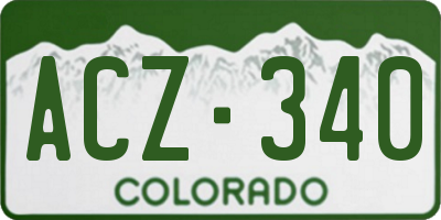 CO license plate ACZ340