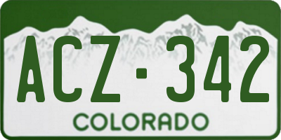 CO license plate ACZ342