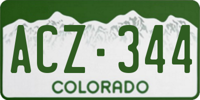 CO license plate ACZ344